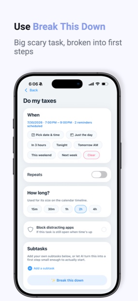 ADHD Planner screen